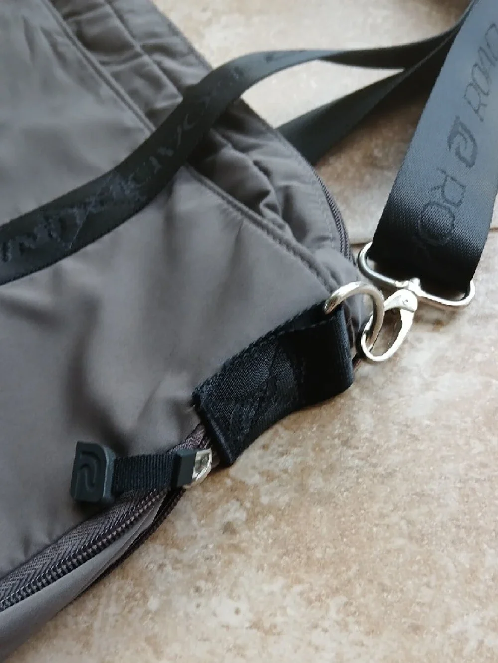 Men's Gray & Black Gym Bag with Dual Carry Straps